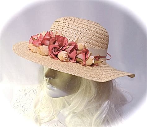 Large Girls Sun Hat Tea Party Hats Flower Girl By Marcellefinery