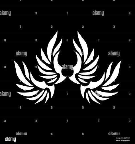 Tribal Wings Tattoo Illustration And Vector Logo Stock Vector Image