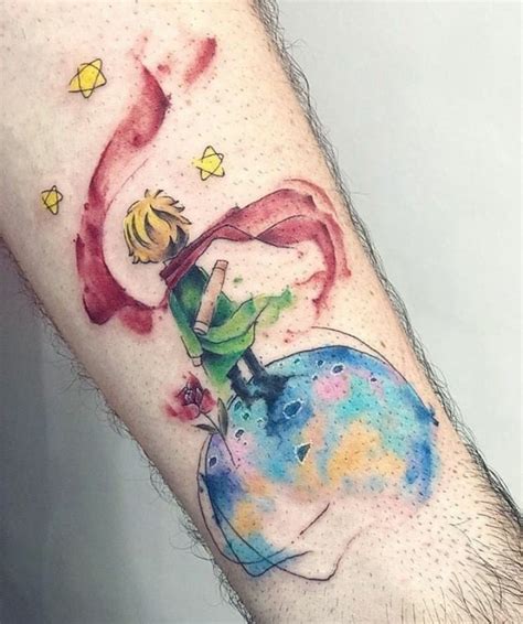 Tatuagem Colorida Aquarela Pequeno Príncipe Tatuagem Pequeno
