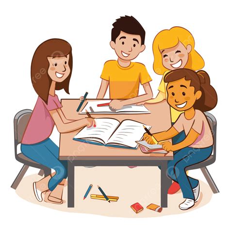 Students Working Together Png Vector Psd And Clipart With