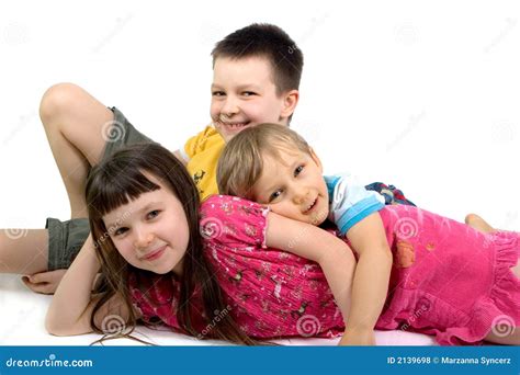 Three Happy Children Stock Photo Image Of Smile Happy 2139698