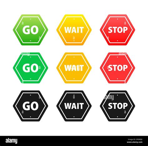 Go Wait Stop Road Traffic Sign Traffic Regulatory Warning Stock