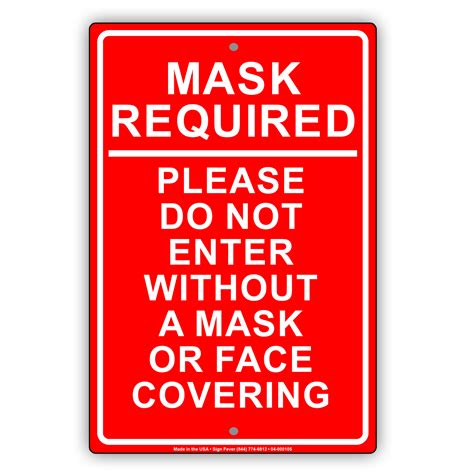 PLease Mask Required Do Not Enter Without Face Covering Novelty Room ...