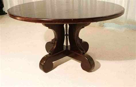 Check spelling or type a new query. Hand Crafted Lourdes Trestle Round Dining Table Built In ...