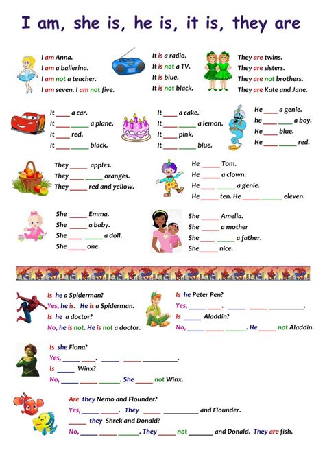 Personal Pronouns And The Verb To Be Interactive Worksheet Images And