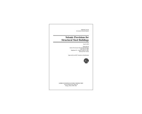 Ansiaisc 341 10 Seismic Provisions For Structural Steel Buildings