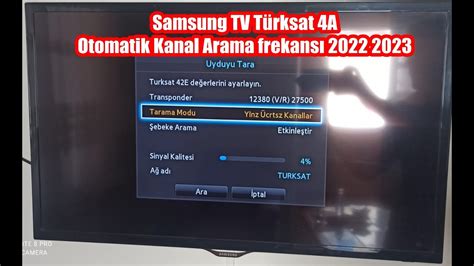Samsung Tv T Rksat A Otomatik Kanal Arama Frekans Youtube