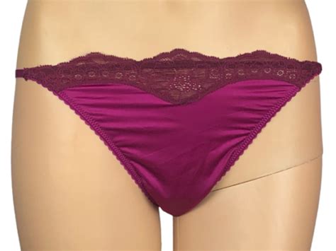 Victorias Secret Very Sexy Lace Trim Satin Thong Panty Smooth Xs S M L Xl Nwt Ebay