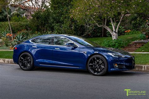 Deep Blue Metallic Tesla Model S With 20 Tss Flow Forged Wheels In Gl
