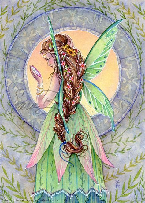 Fairy Print Elegant Emerald Fairy Beautifully By Sarambutcher Fairy