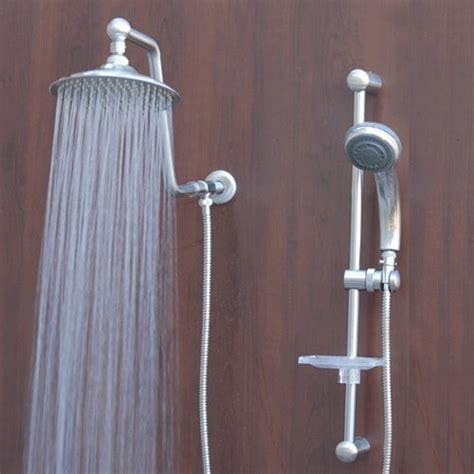 A shower head is a simple thing. Atlantis 7 Rain Shower Head System, Brushed Nickel | Low ...