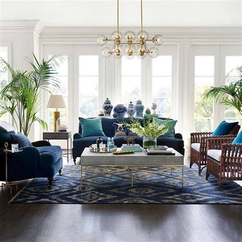 33 Stunning Navy Blue Living Room Decor With Glam Navy Blue Tufted