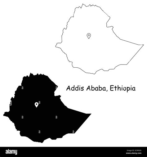 Addis Ababa Ethiopia Detailed Country Map With Location Pin On Capital
