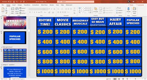 Jeopardy Game Template For Powerpoint 2022 2023