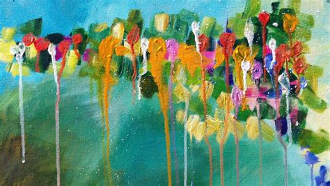 Abstract Drip Floral Easy Acrylic Painting The Art Sherpa