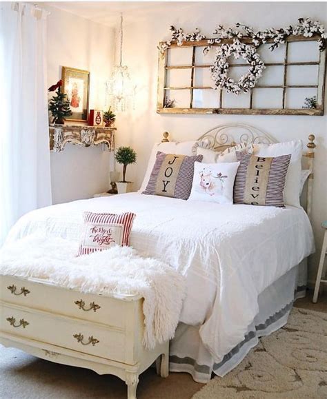 Some bed frames have storage drawers to place an extra set of bedding. The Christmas Farmhouse Style Bedroom Ideas 33 | Farmhouse ...
