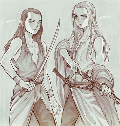 Little Elrond And Thranduil Middle Earth Elves The Hobbit Thranduil