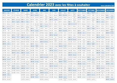 Calendrier 2023 à Imprimer