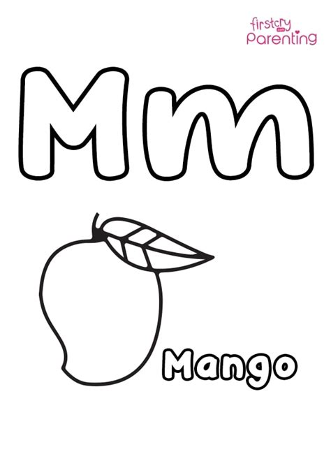 M For Moon Coloring Page For Kids Firstcry Parenting