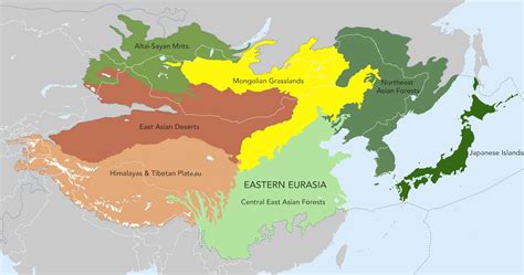 Eastern Eurasia Realm And Subrealms One Earth