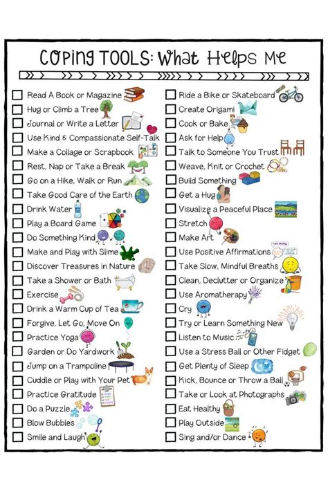 Coping Skills Worksheet For Adults