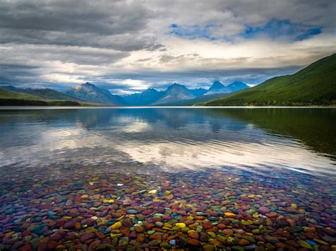Lake Mcdonald Colorful Rainbow Rocks Glacier National Park Flickr