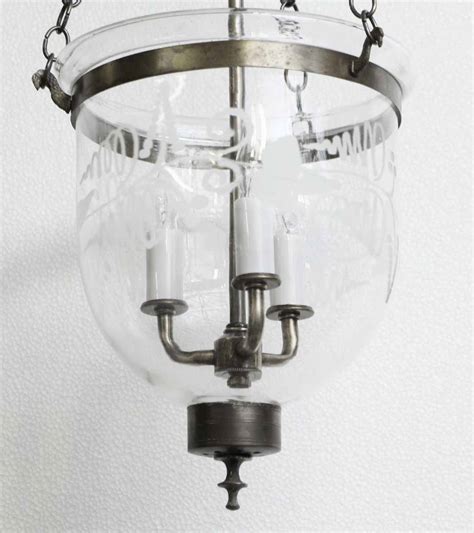 Small Sized Classic Etched Bell Jar Light Olde Good Things