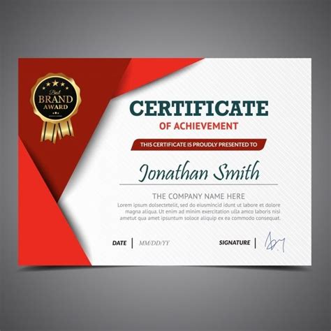 Free Red And White Certificate Template SVG DXF EPS PNG Sertifikat Penghargaan Cv Kreatif