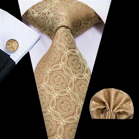 Buy Hi Tie Mens Silk Woven Gold Floral Ties For Men
