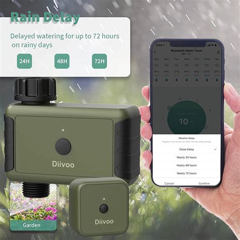 Diivoo Garden Smart Water Timer Wifi Sprinkler Hose Timer Rain Delay