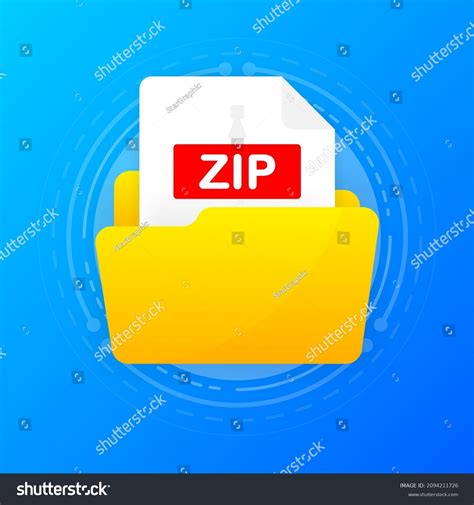 Open Folder Icon Zip File Inside Stock Vector Royalty Free 2094211726