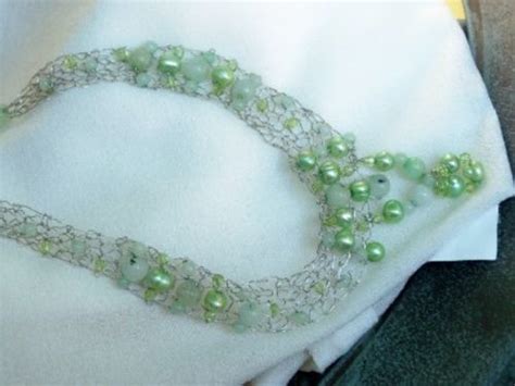 Ravelry Soothing Aloe Pearl Knitted Necklace Pattern By Grace Mcewen