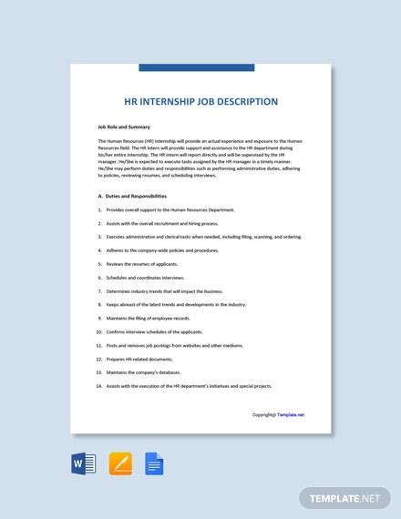 17 Free Human Resource Job Description Templates Free Sample