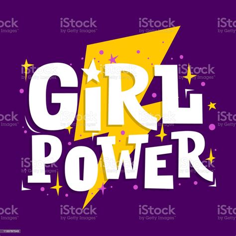 Girl Power Motivation Poster Feminism Slogan Stock Illustration
