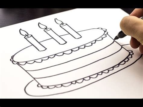 Step by step drawing tutorial on how to draw a birthday cake. How To Draw A Birthday Cake - YouTube