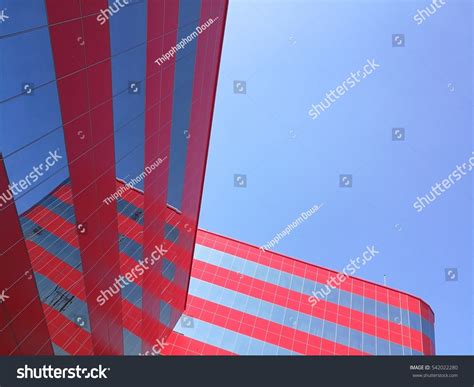 Colorful Red Building Architecture Blue Sky Stock Photo 542022280