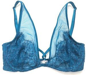 Victorias Secret Very Sexy Sheer Mesh Unlined Plunge Shimmer Lace Bra