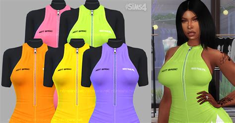 Nitropanic The Sims 4 Cc Short Jumpsuit Preview Model Zenayagelila