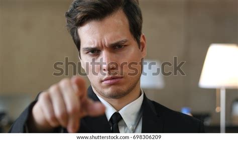 Angry Man Pointing Toward Camera Finger Stock Photo 698306209
