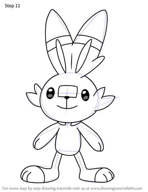 How To Draw Scorbunny From Pokemon Pokemon Step By Step