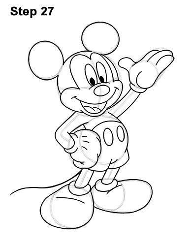 Draw Mickey Mouse Full Body 27 Mickey Mouse Drawings Mickey Mouse