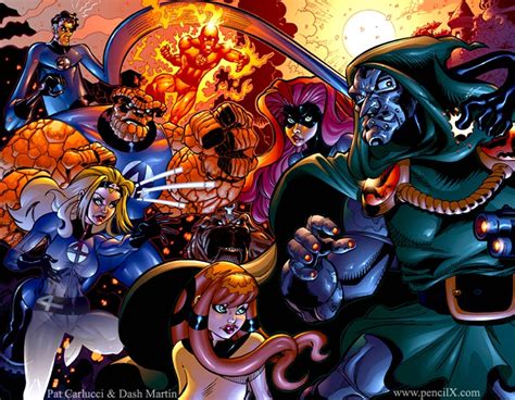 Fantastic Four Vs Dr Doom In Pat Carluccis Color Work Comic Art