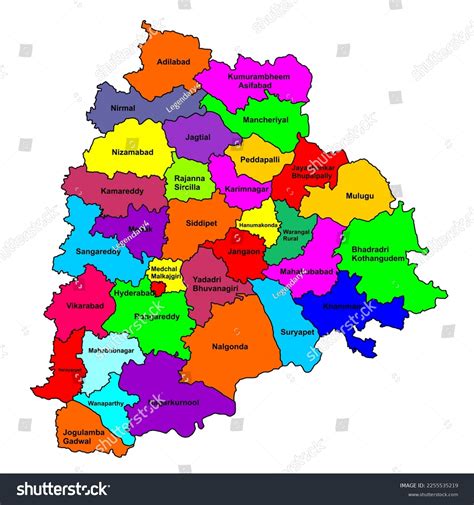 Telangana Map Districts 253 Images Photos Et Images Vectorielles De