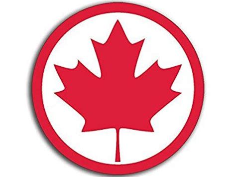 Round Maple Leaf Sticker From Canada Canadian Flag Etsy