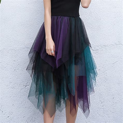 2017 Summer Womens Tutu Skirt Vintage Mesh Lace Tulle Skirt Gothic