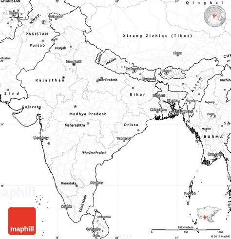 Blank Political Map Of India Perdowntown
