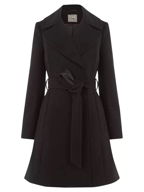 Oasis Annabel Belted Flare Coat Black