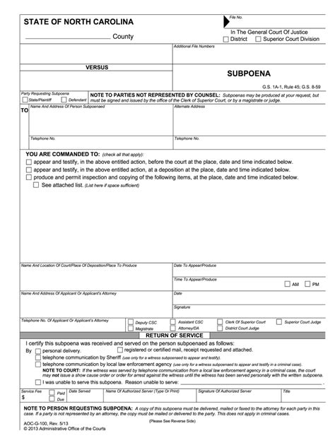 Subpoena 2013 2024 Form Fill Out And Sign Printable Pdf Template