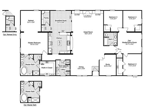 Double Wide Floor Plans 5 Bedroom