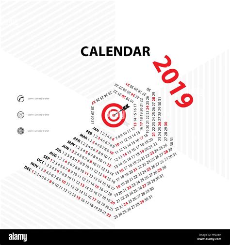 2019 Calendar Templatehexagon Shape Calendarcalendar 2019 Set Of 12